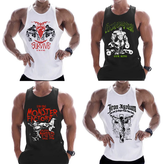 "Tank top sin mangas - Detalle cuello redondo camiseta fitness"